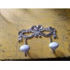 Percha doble plata-porcelana