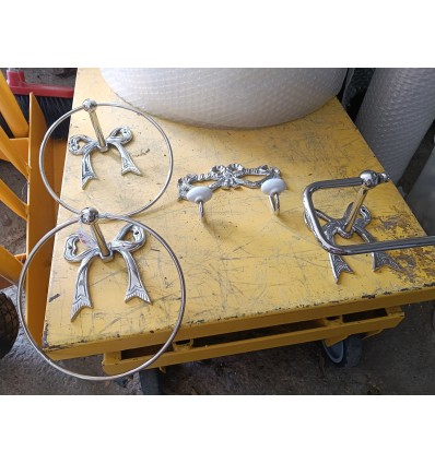 image: Juego accesorios lazo plata